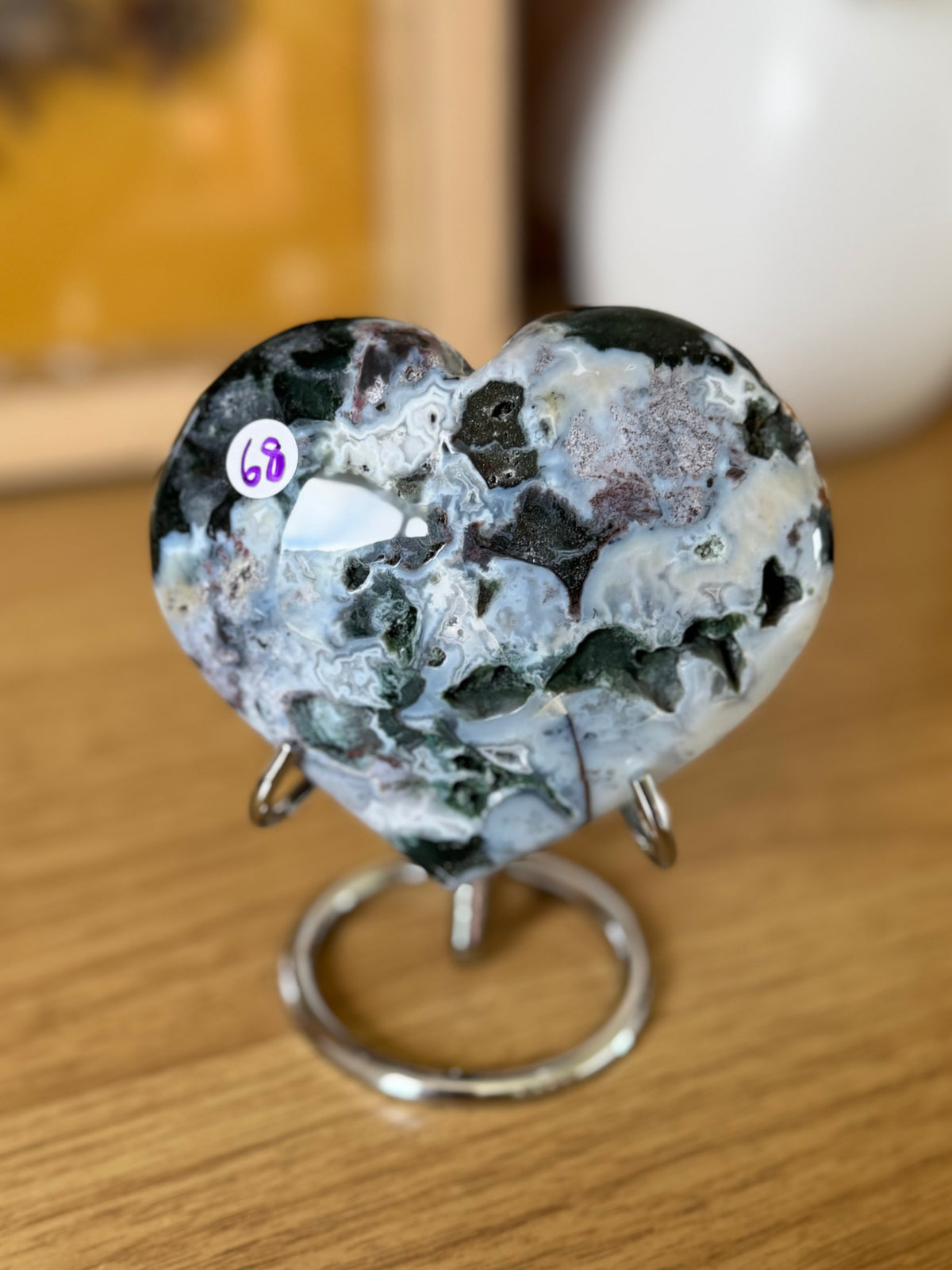 Sea Jasper Heart Carving