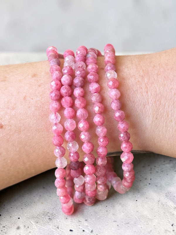 Rhodonite Faceted Bead Bracelets