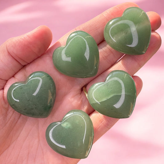 Green Aventurine Hearts | Intuitively Chosen