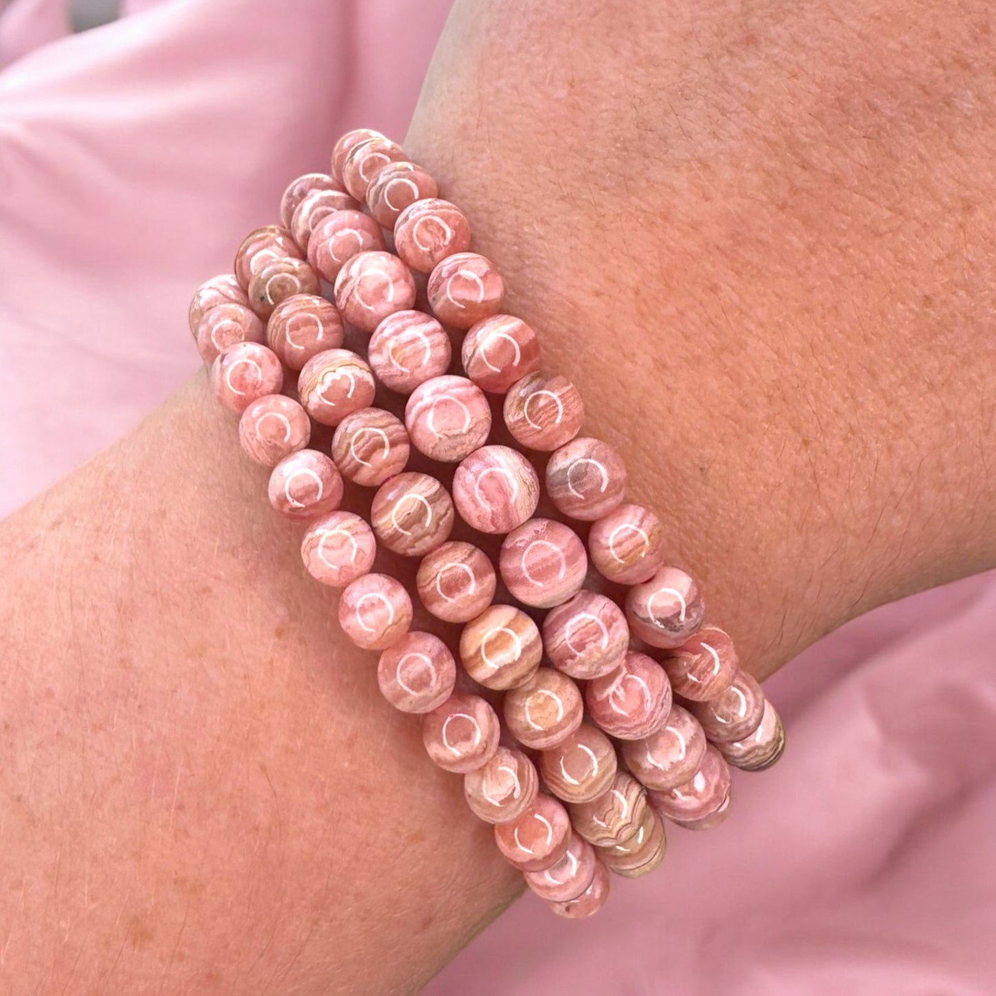Rhodochrosite 6mm Bead Bracelet | Intuitively Chosen