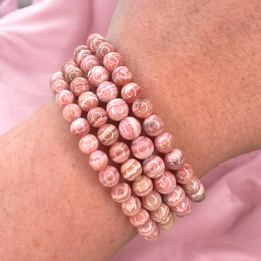 Rhodochrosite 6mm Bead Bracelet | Intuitively Chosen