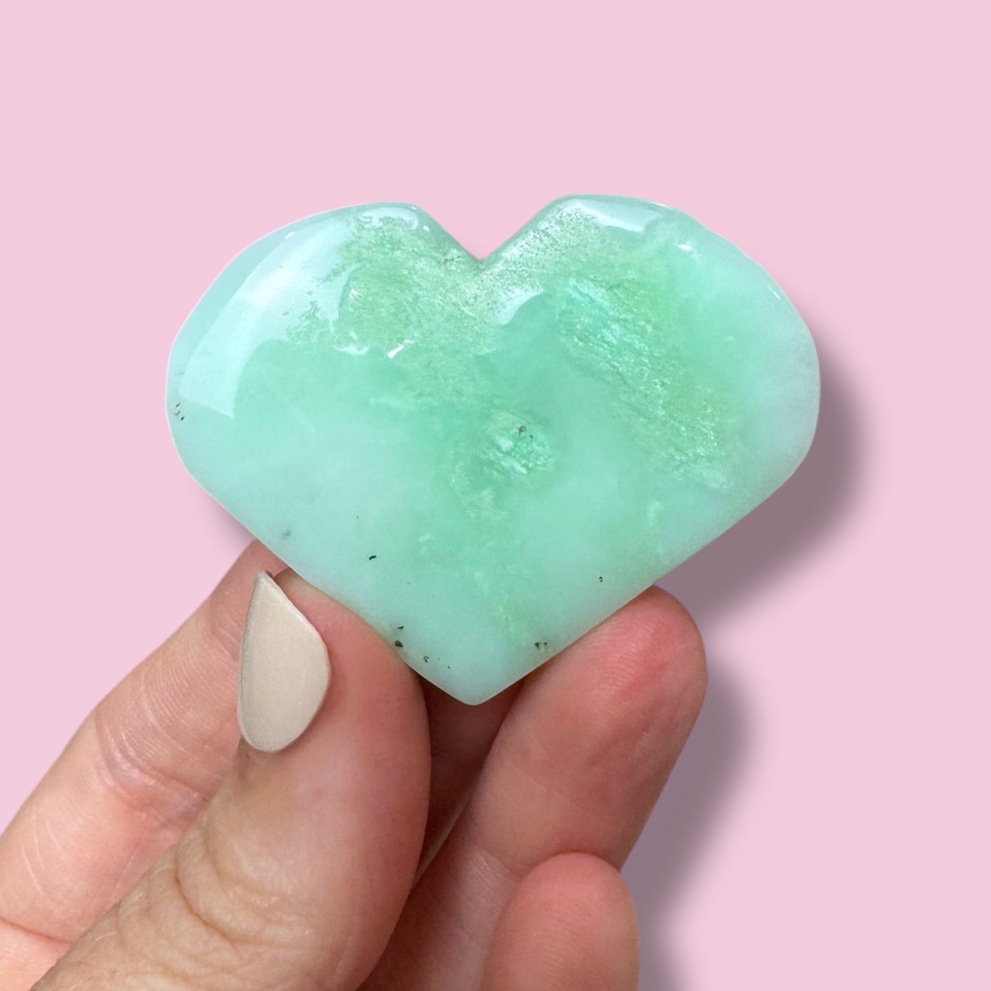 Australian Chrysoprase Heart Carving