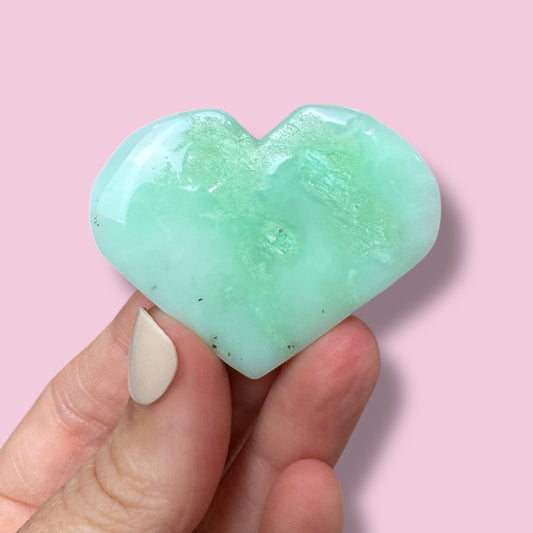 Australian Chrysoprase Heart Carving