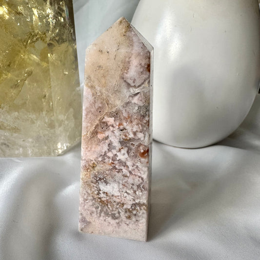 Pink Amethyst and Flower Agate Point (E) 9cm