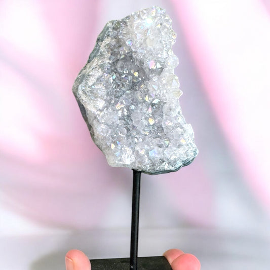 Aura Amethyst Cluster on Stand (d)