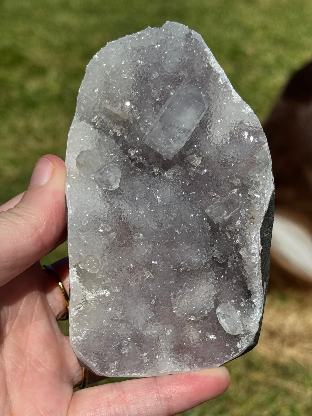 Pinky/Blurple Chalcedony Cluster