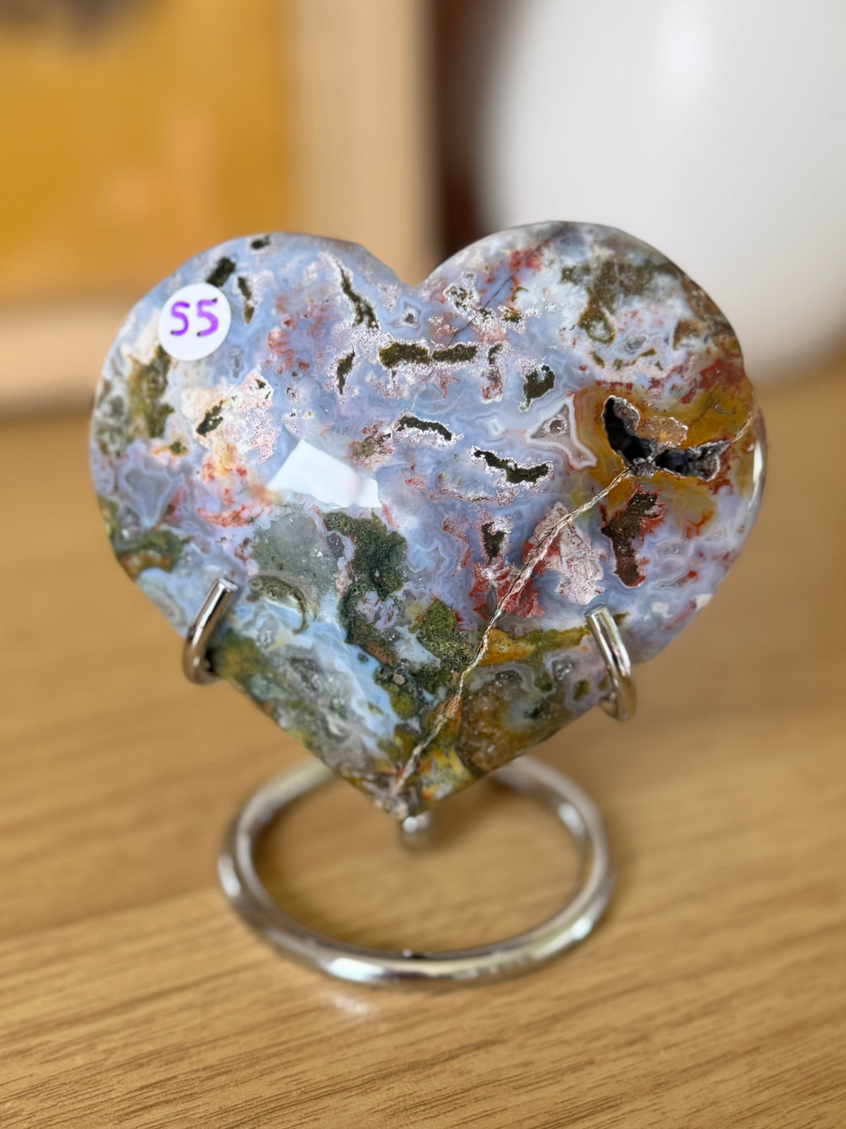 Sea Jasper Heart Carving