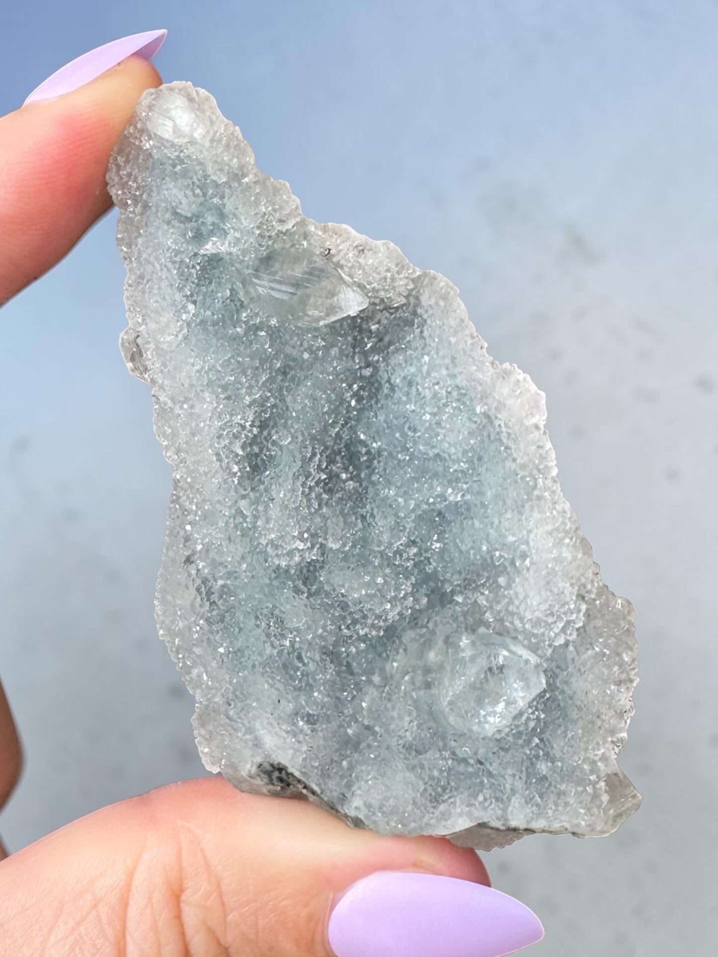 Denim Blue Chalcedony Cluster Specimen