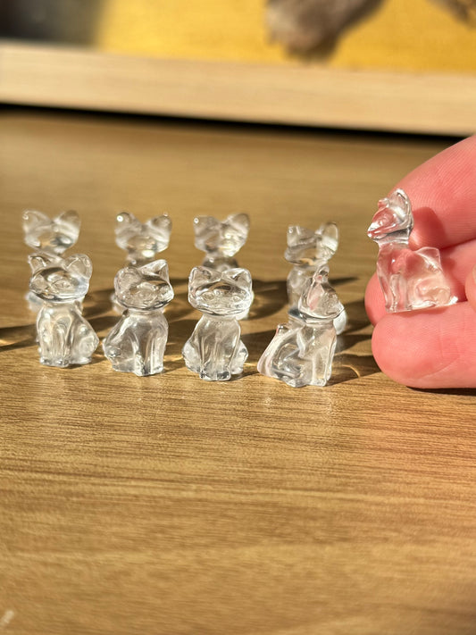 Clear Quartz Mini Cat Carving | Intuitively Chosen