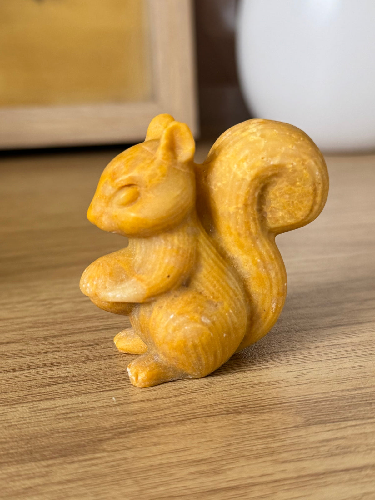 Yellow Jasper Squirrel Carving