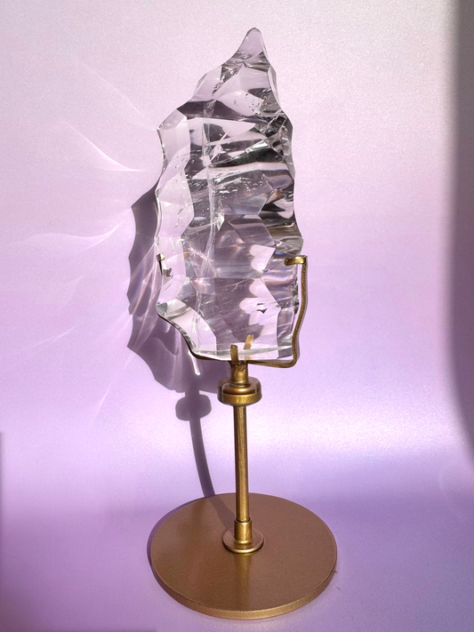 Sculpted HQ Clear Quartz on Stand