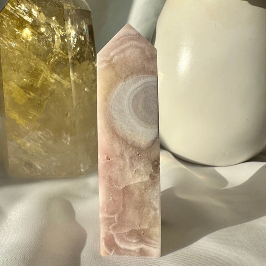 Pink Amethyst and Flower Agate Point (LL) 9cm