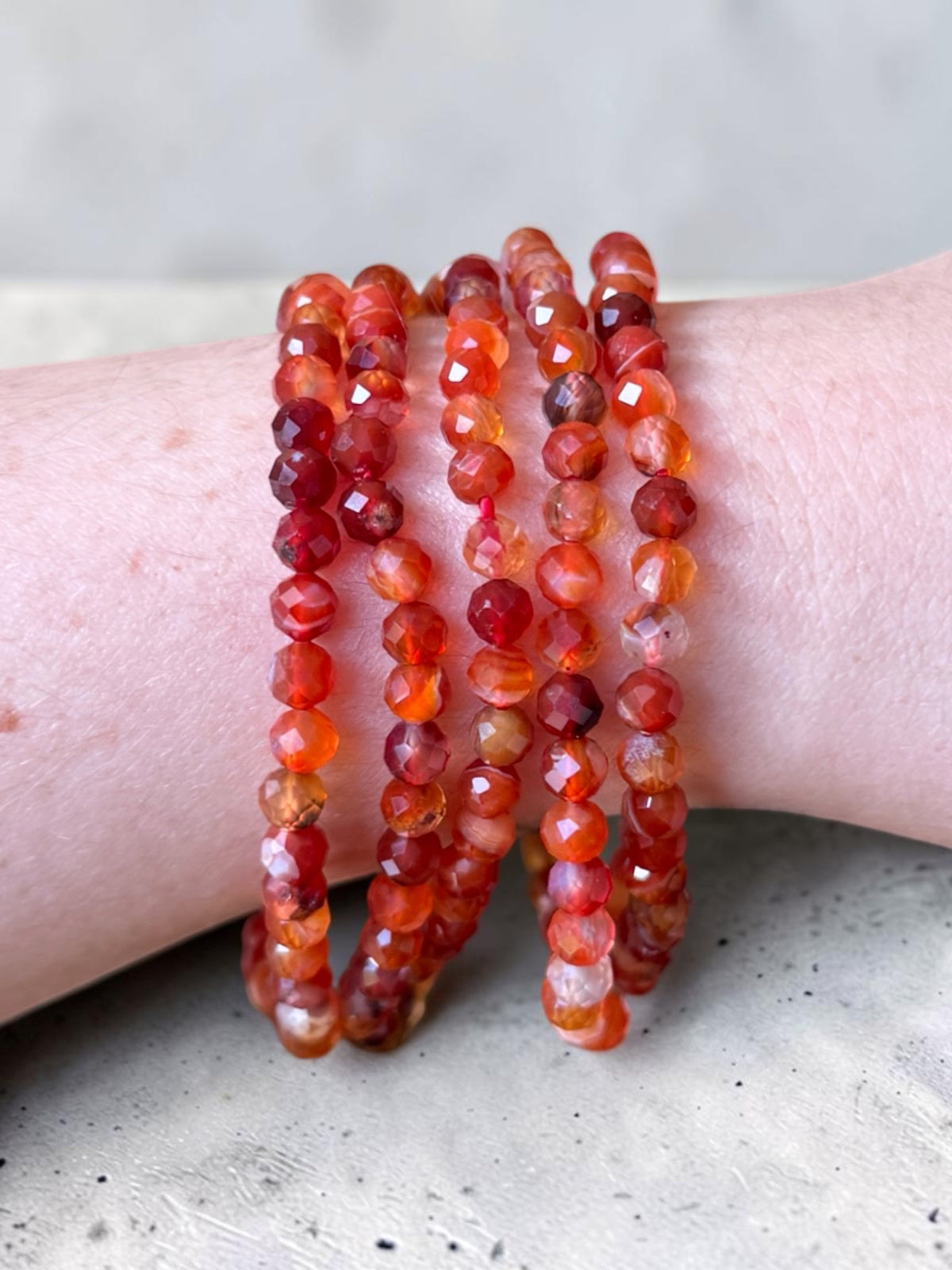 Carnelian Faceted Bead Bracelets