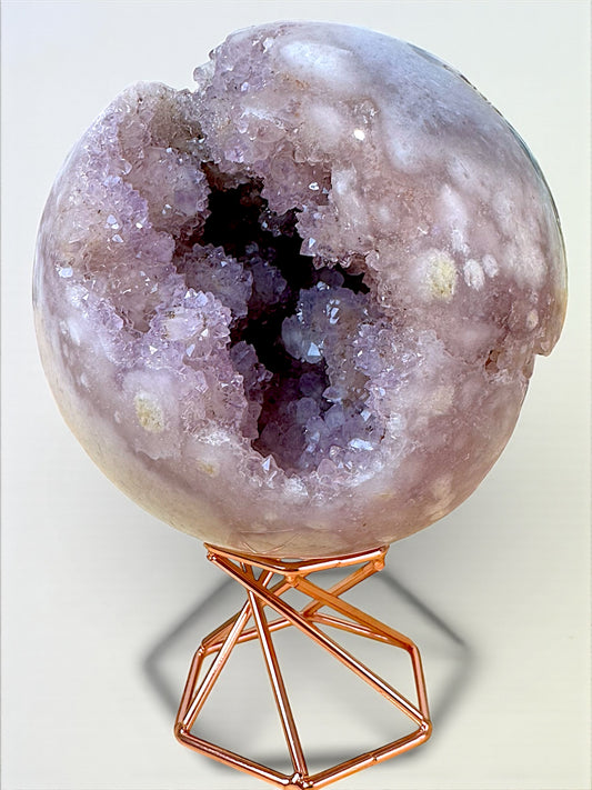 Pink Amethyst + Flower Agate Sphere 9cm