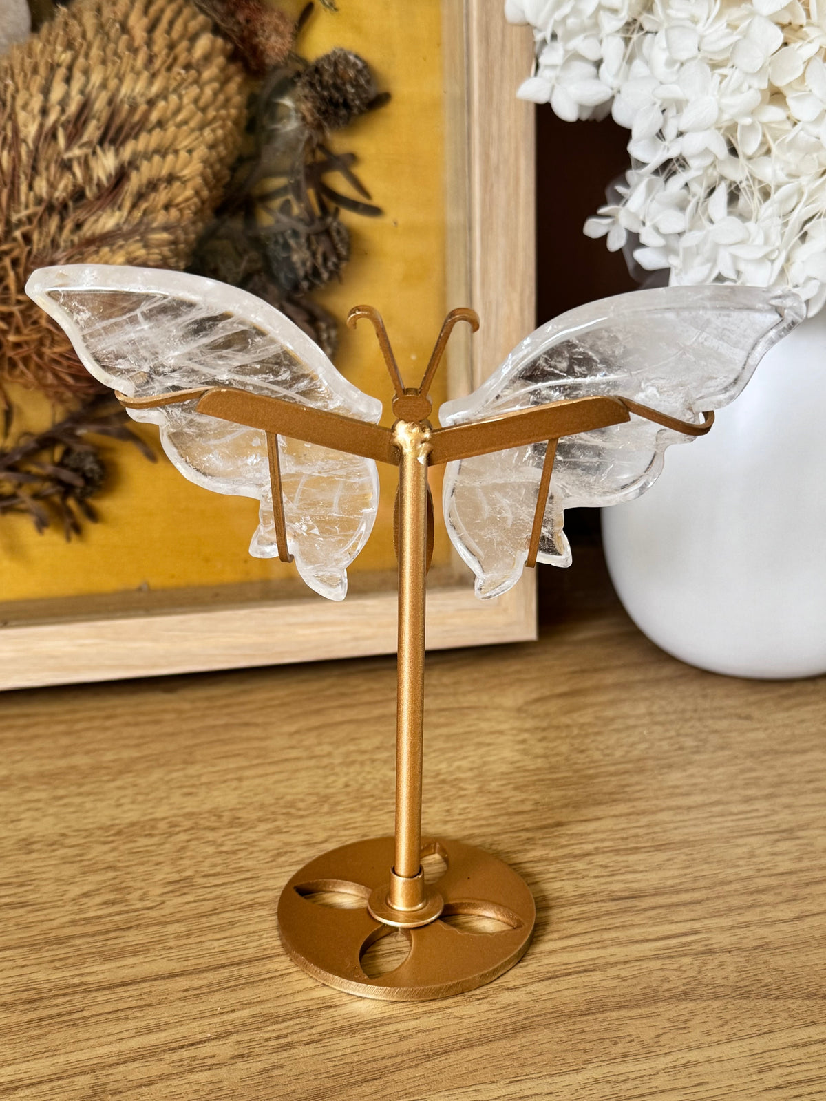 Clear Quartz Butterfly on Stand