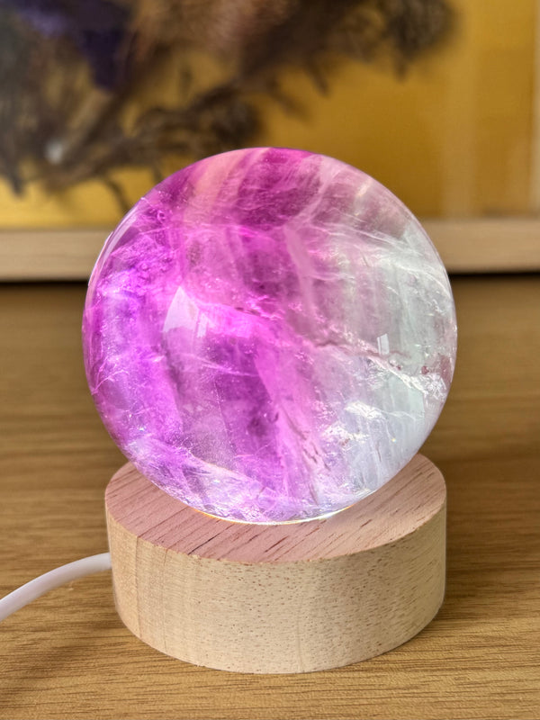 Watermelon Fluorite Sphere