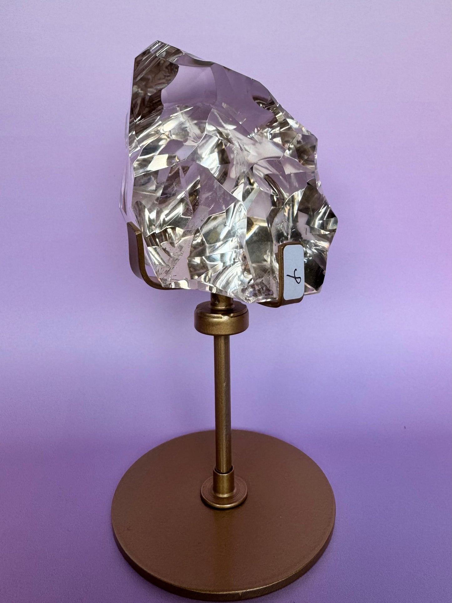 Sculpted HQ Clear Quartz on Stand