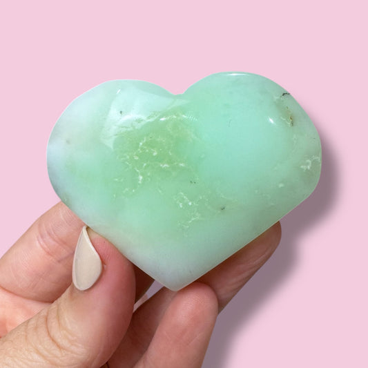 Australian Chrysoprase Heart Carving