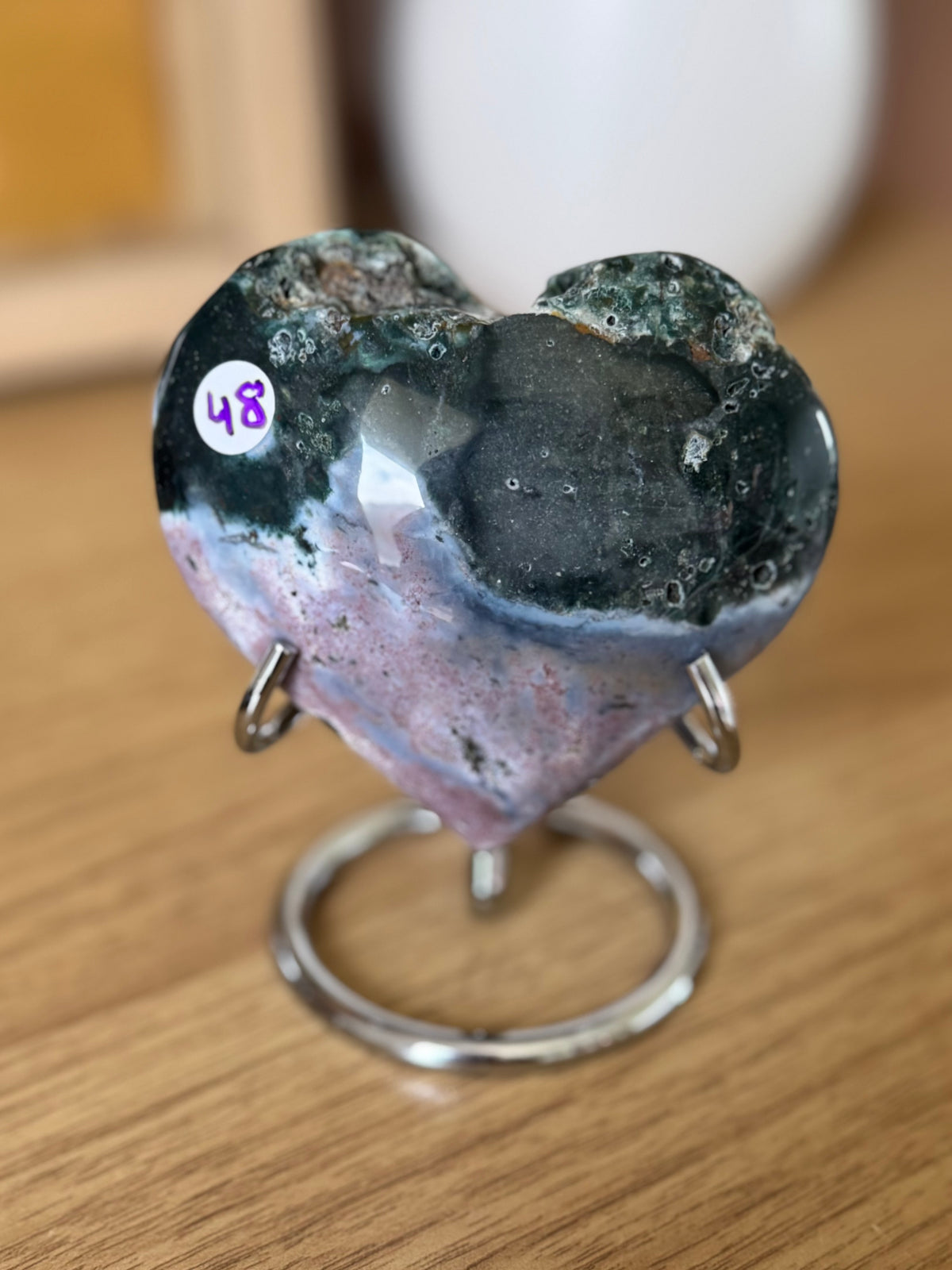 Sea Jasper Heart Carving