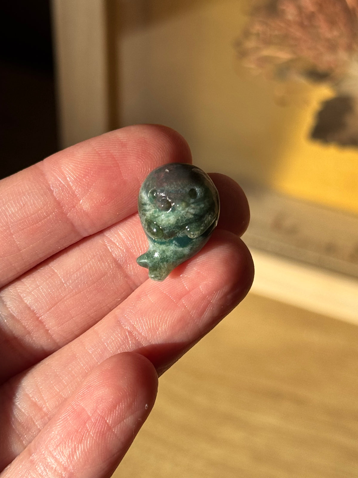 Alashan Agate Mini Seal Carving