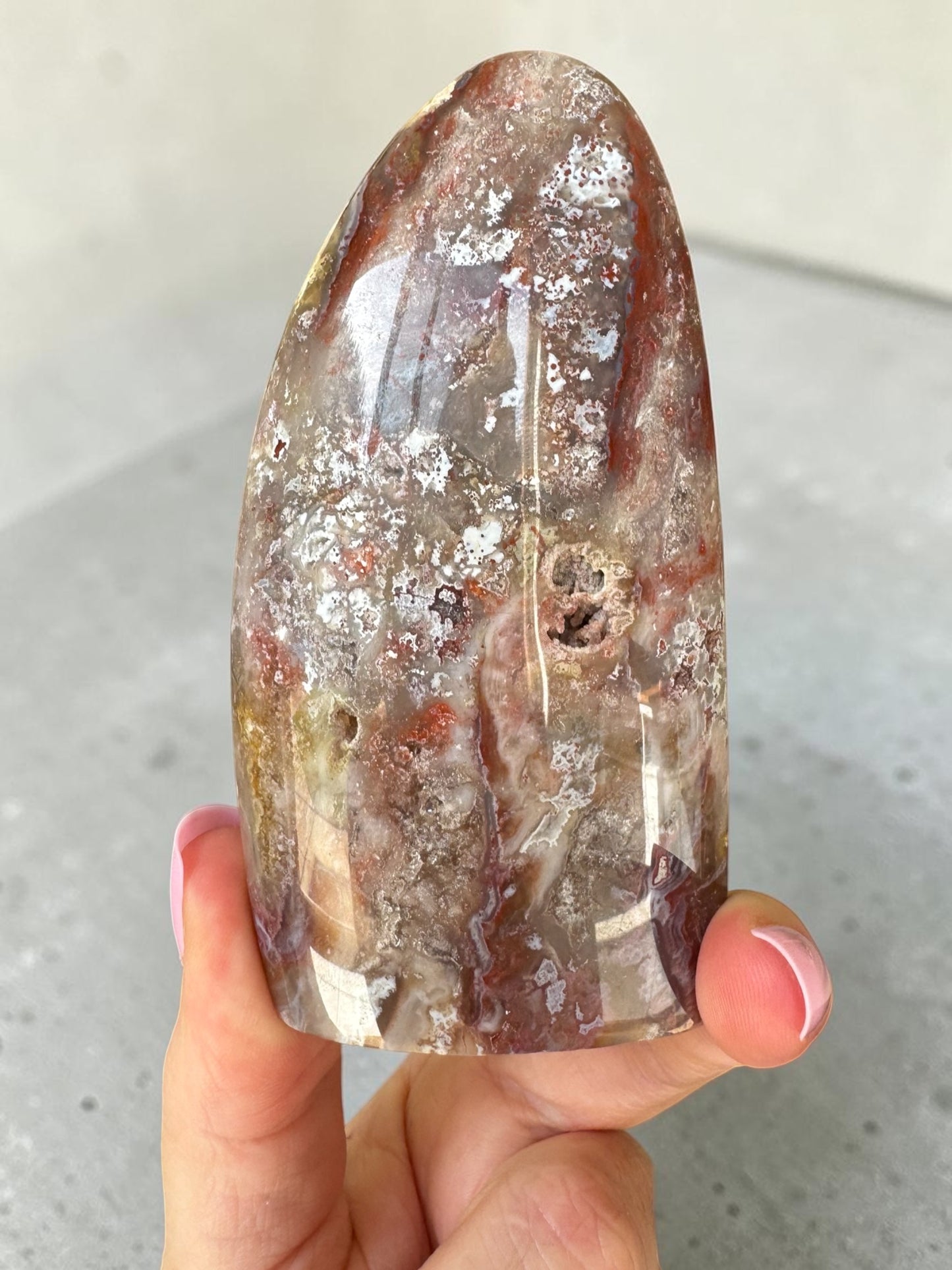 Pink Plume Agate Freeform