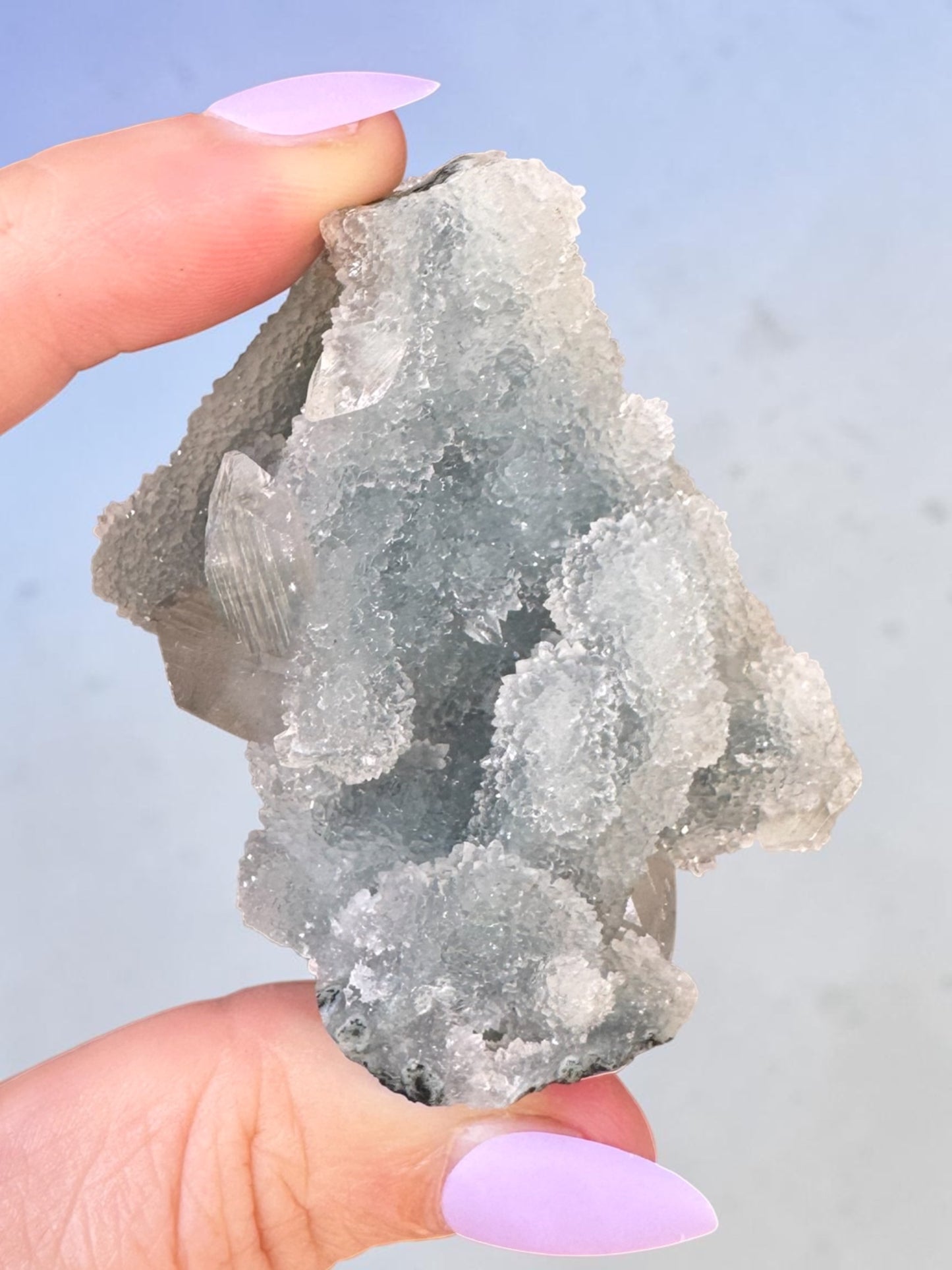 Denim Blue Chalcedony Cluster Specimen