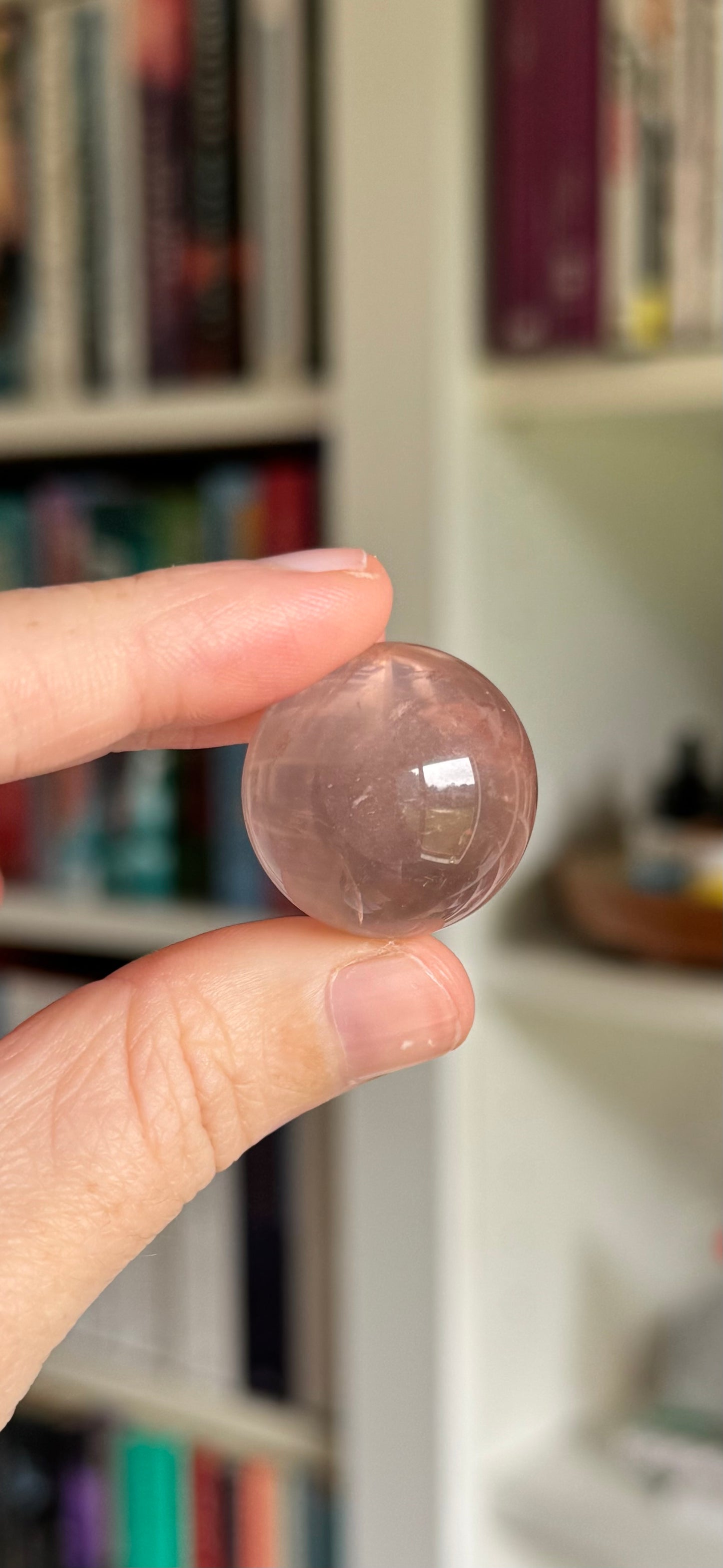 HQ Burnt Rose, Rose Quartz Sphere with Asterism