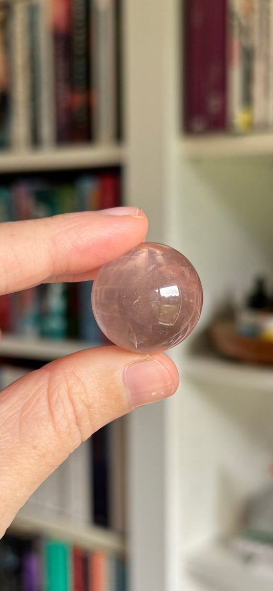 HQ Burnt Rose, Rose Quartz Sphere with Asterism