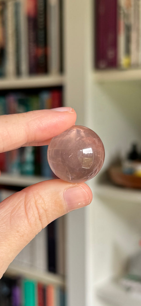 HQ Burnt Rose, Rose Quartz Sphere with Asterism