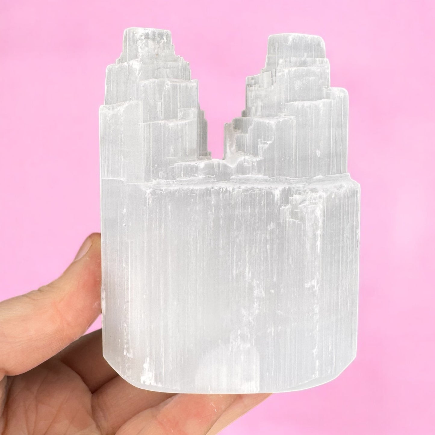 Twin Selenite Tower Medium (10cm) - Intuitively Chosen