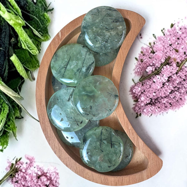 Prehnite and Epidote Flatstones | Intuitively Chosen