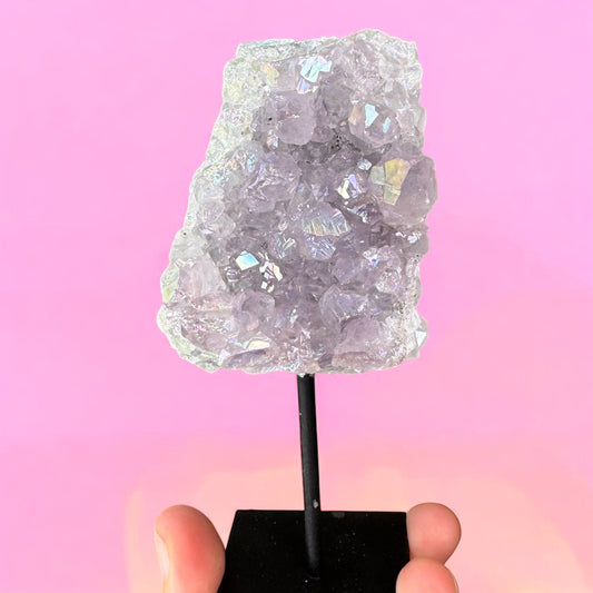 Aura Amethyst Cluster on Stand