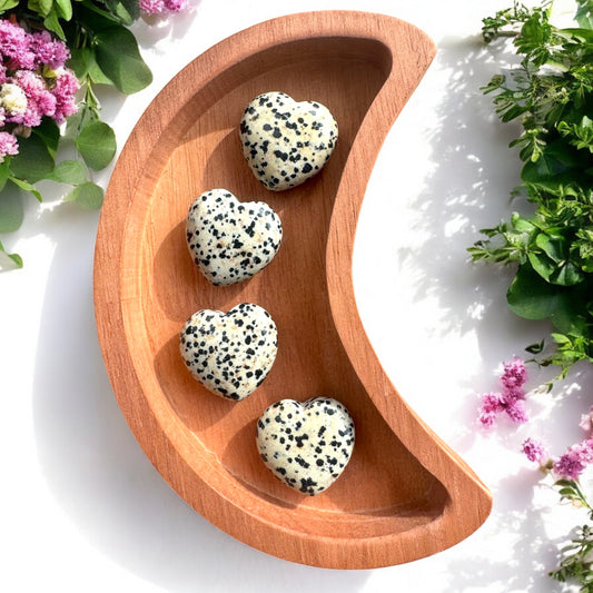 Dalmatian Jasper Heart Carvings