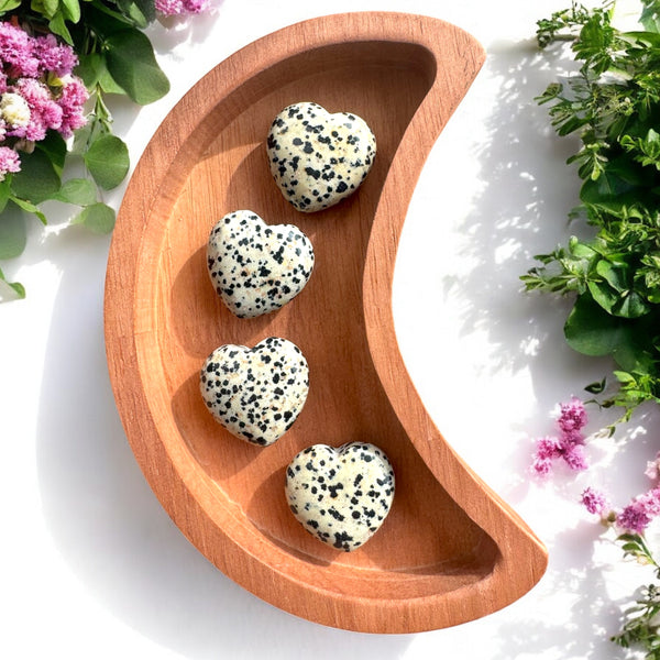 Dalmatian Jasper Heart Carvings