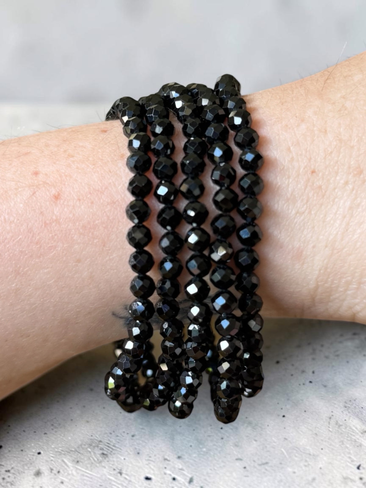 Obsidian Faceted Bead Bracelets