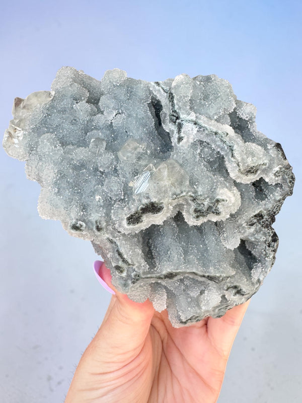 Denim Blue Chalcedony Cluster Specimen