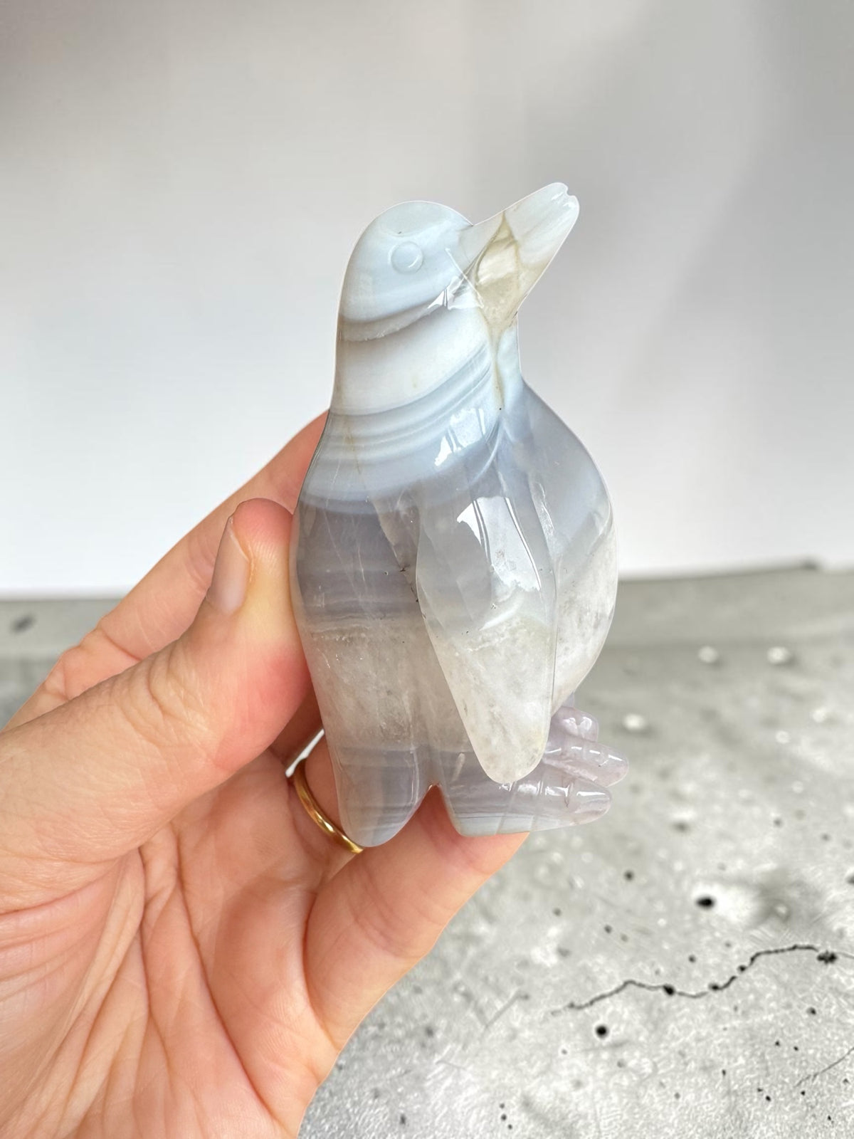 Agate Penguin Carving