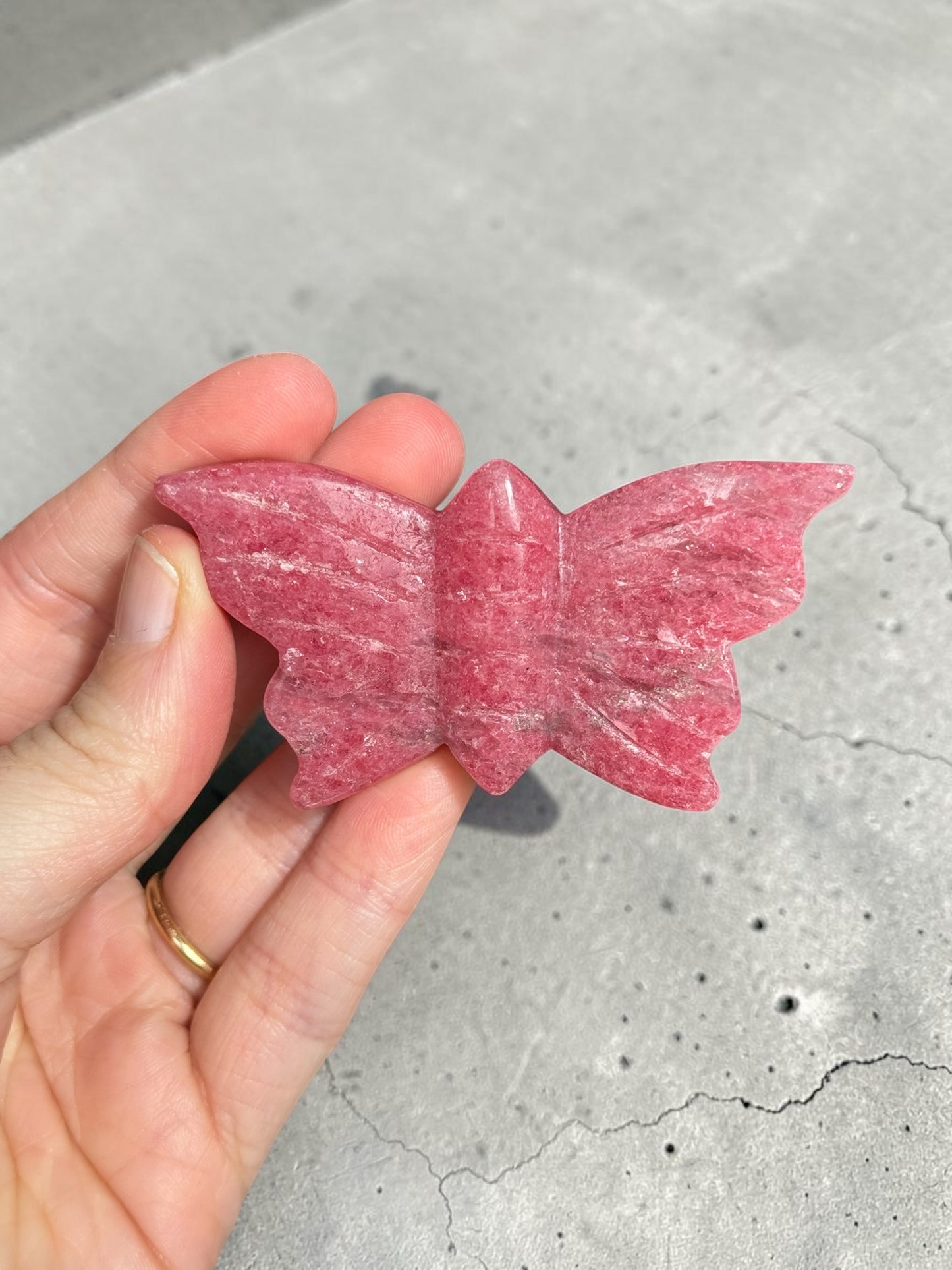 Gemmy Rhodonite Butterfly Carving