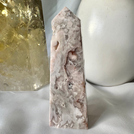 Pink Amethyst and Flower Agate Point (J) 9cm