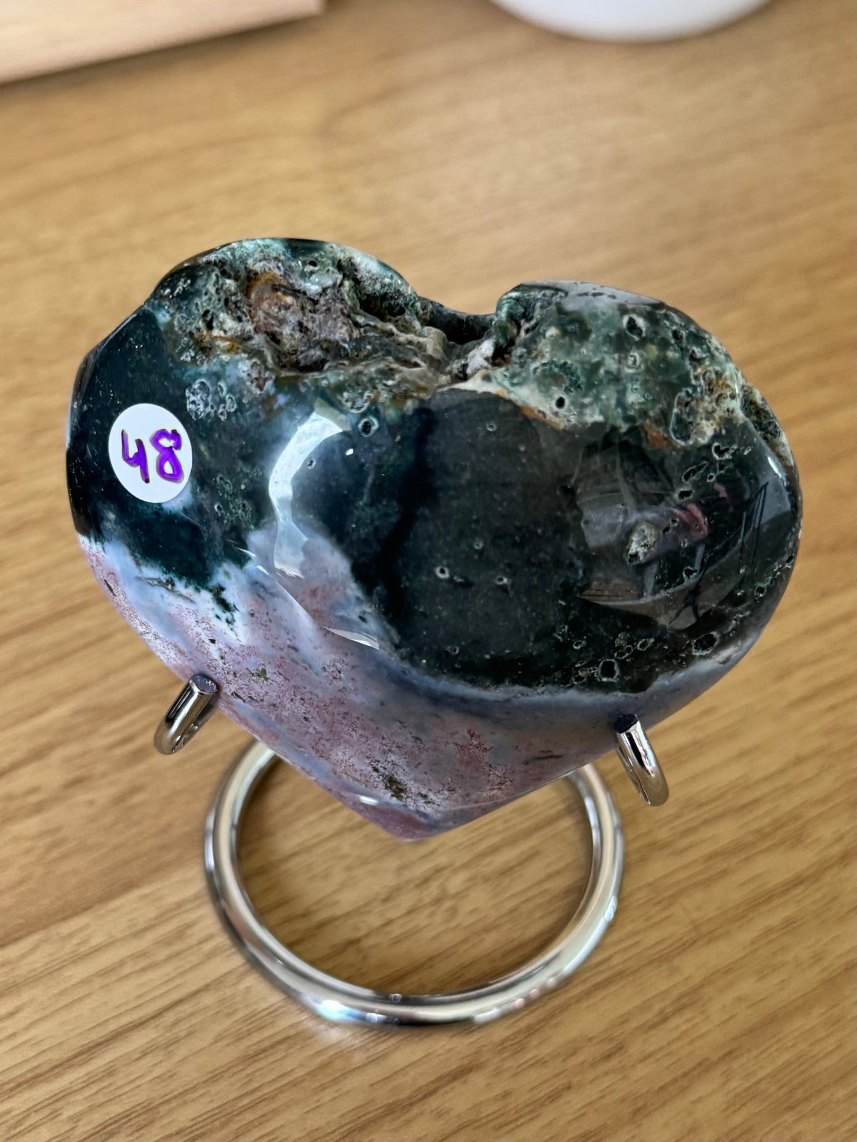 Sea Jasper Heart Carving