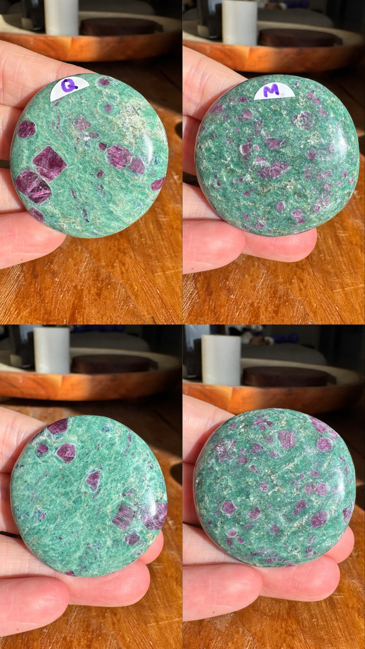 Ruby and Fuchsite Flat Stones | Choose Your Own