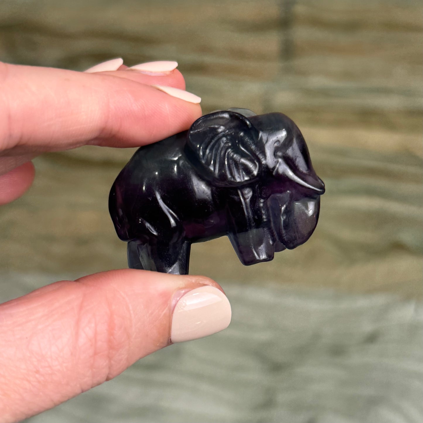 Candy Fluorite Elephant Carving