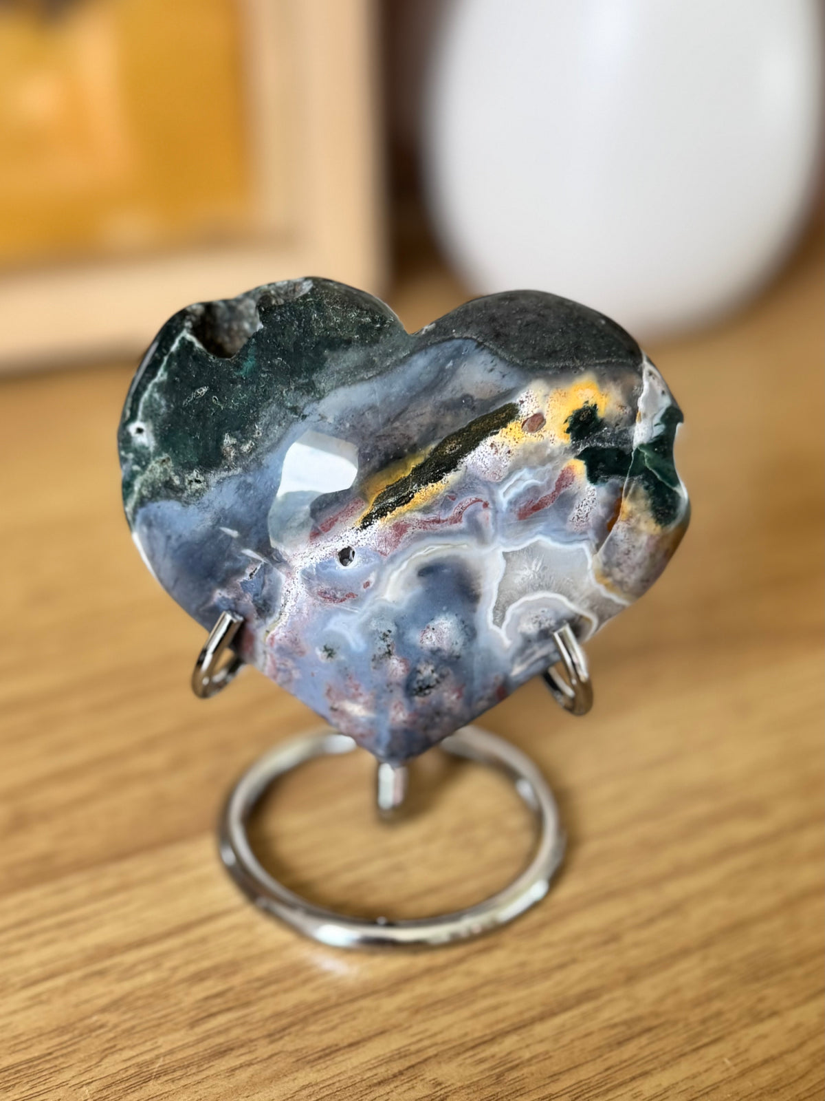 Sea Jasper Heart Carving