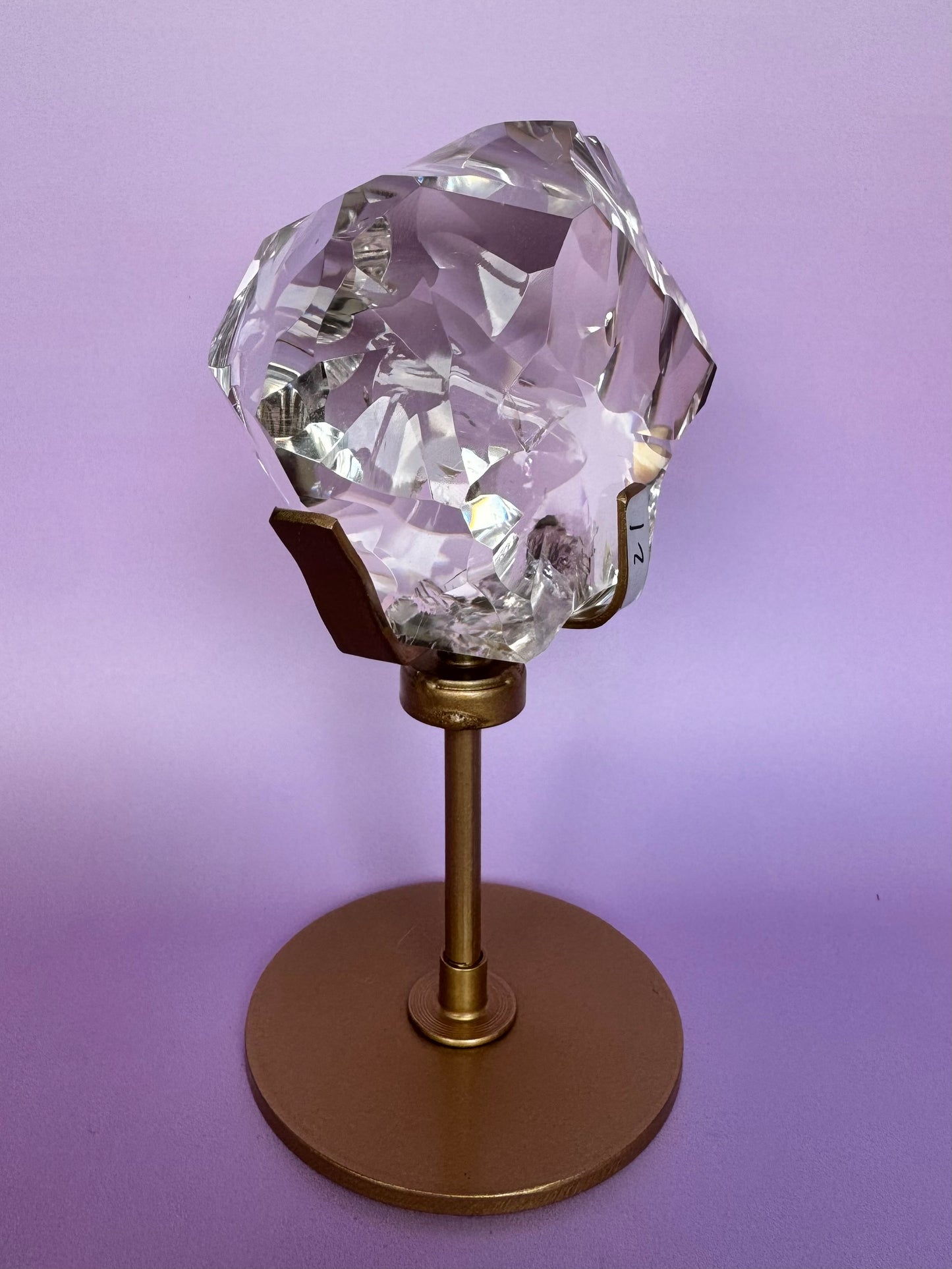 Sculpted HQ Clear Quartz on Stand