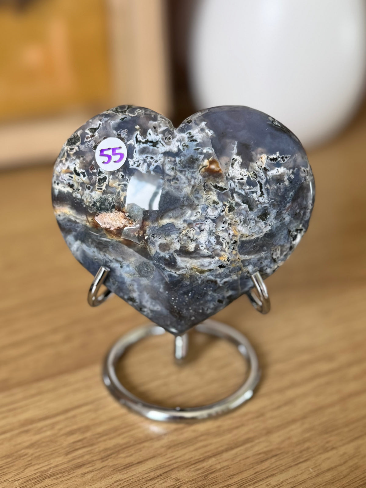 Sea Jasper Heart Carving