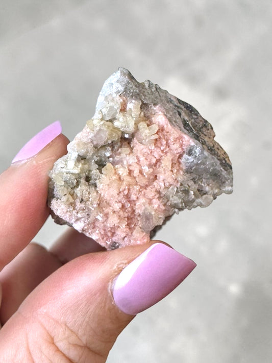 Rhodochrosite with Quartz Specimen - Bulgaria