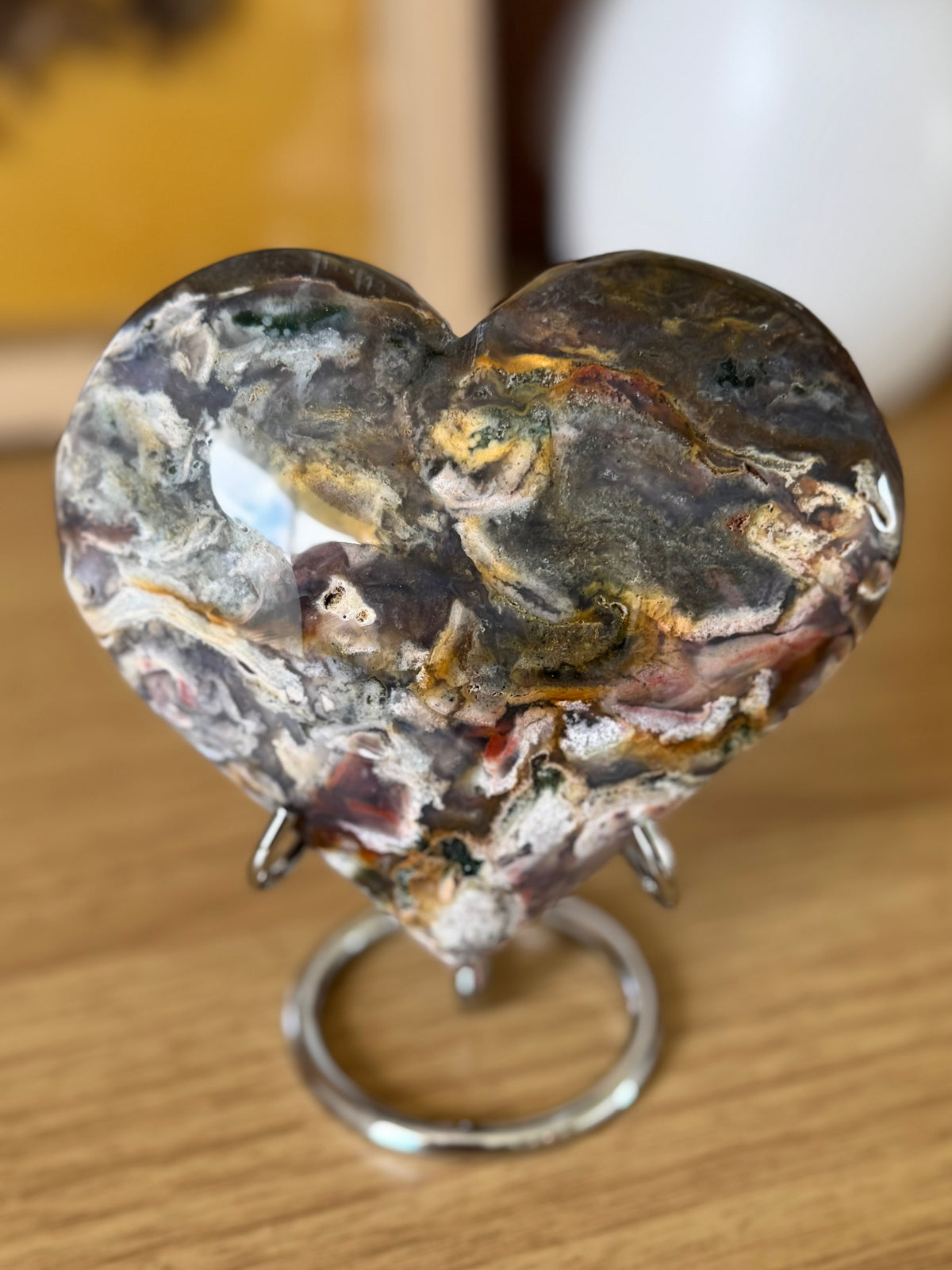 Sea Jasper Heart Carving