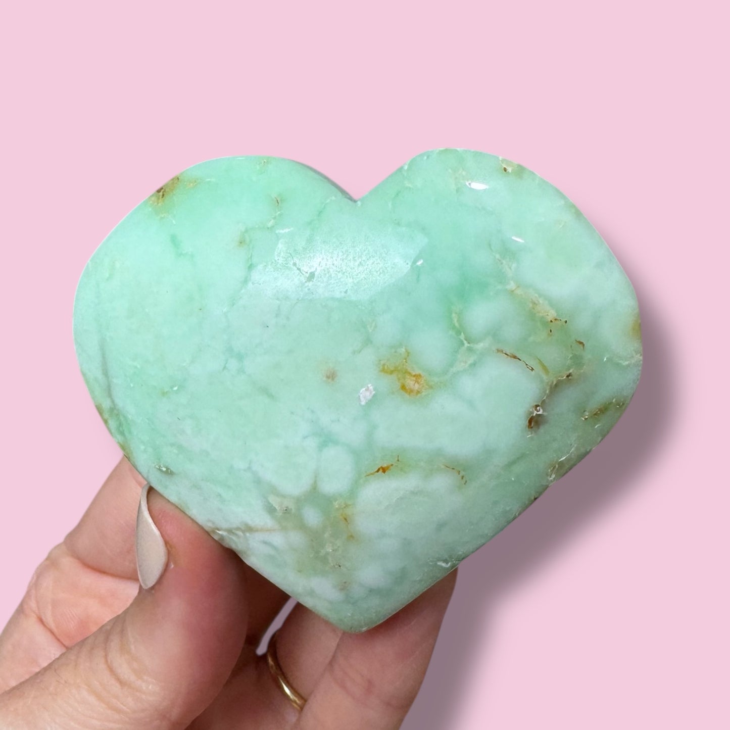 Australian Chrysoprase Heart Carving