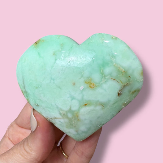 Australian Chrysoprase Heart Carving