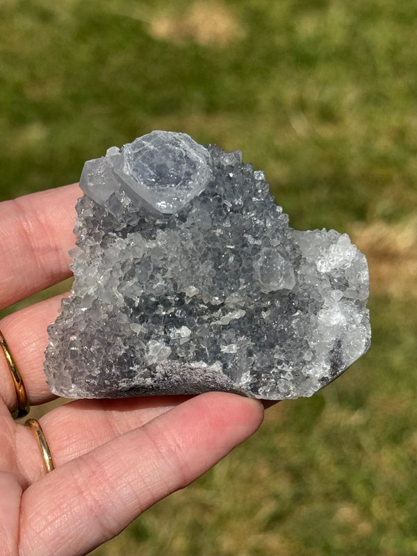 Blue Chalcedony with Apophyllite Cluster
